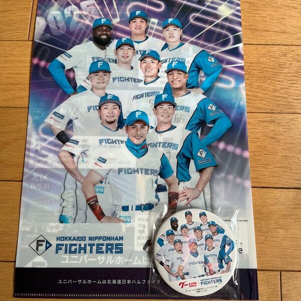北海道日本ハムファイターズ クリアファイル、缶バッジ 来場プレゼント