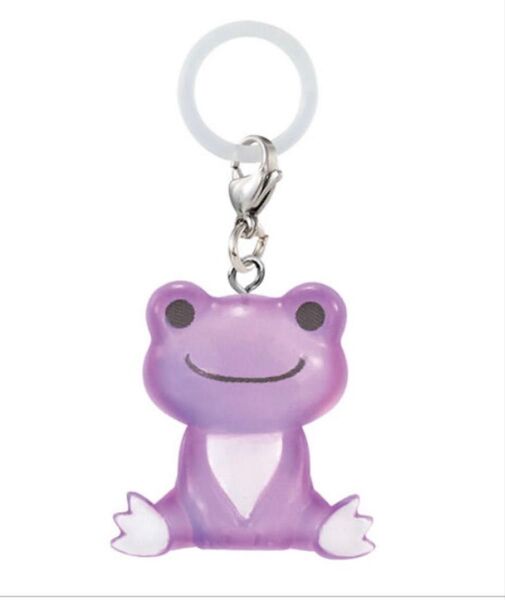 未開封 かえるのピクルス めじるしアクセサリー むらさき チャーム キーホルダー pickles the frog紫 パープル
