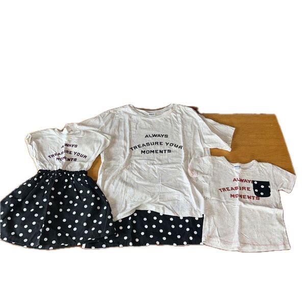 breeze ブリーズ 親子リンクコーデ お揃いコーデ Tシャツ ワンピース 3点セット