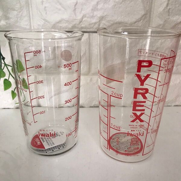 iwaki PYREX 耐熱 計量カップ (500cc) 2個セット