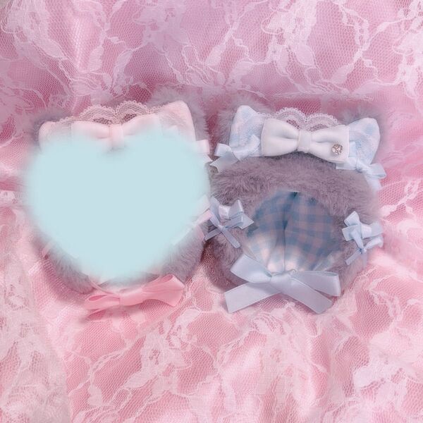 NyanNyan neko maid ぬい服 被り物 着ぐるみ にじぱぺっと おまんじゅう 10cm grey×lightblue