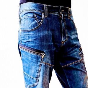 バートル【 L 】サイズ W82cm★5012【春夏】★インディゴ★デニムカーゴパンツ★コーデュラデニム★ストレッチ抜群です