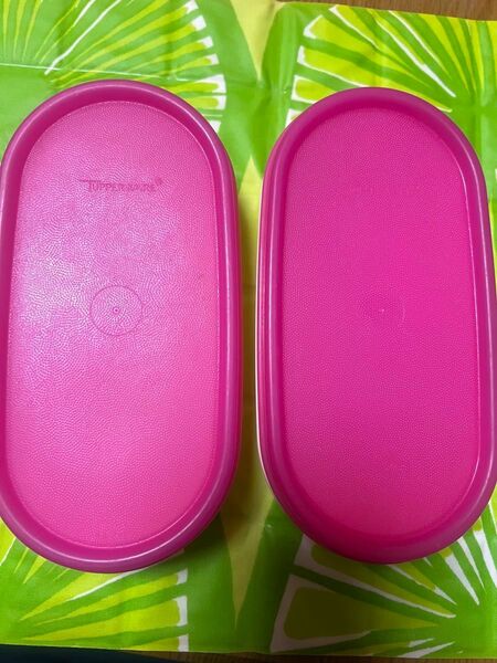 Tupperware タッパーウェア MMだえん 保存容器 ピンク 2個セット 美品