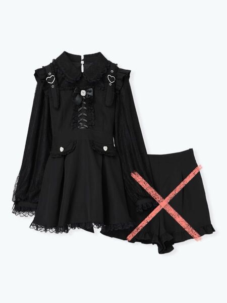ハートバックルレースアップセットアップ