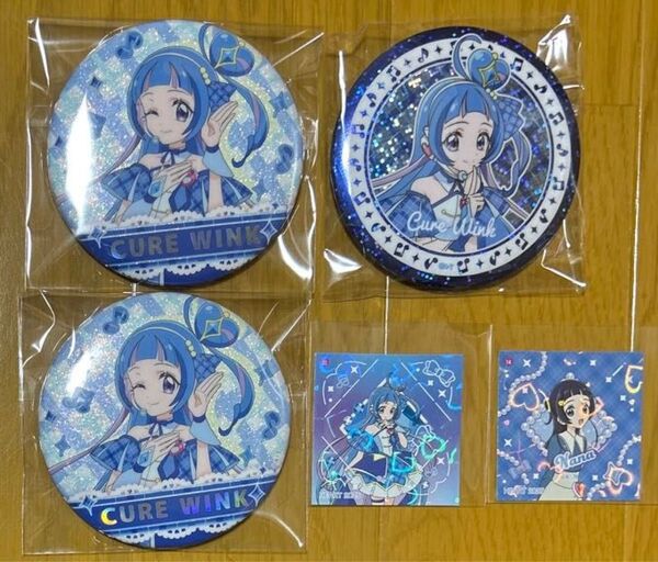 キミとアイドルプリキュア展 缶バッジ キュアウインク 第一パン シール セット