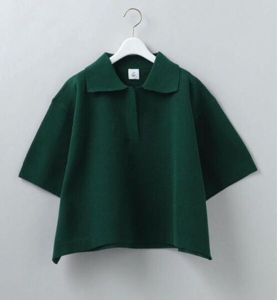 6 (ROKU) MILANO RIB SKKIPPER KNIT ミラノリブスキッパーニット グリーン 麻