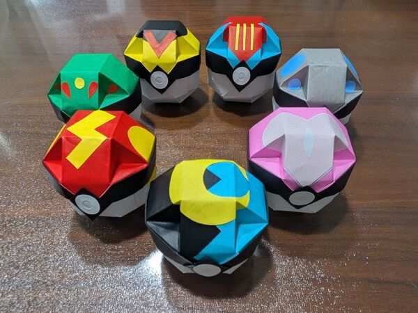 モンスターボール各種 ハンドメイド 折り紙