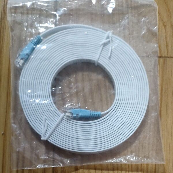 LANケーブル フラットケーブル CAT6 白 新品 未開封
