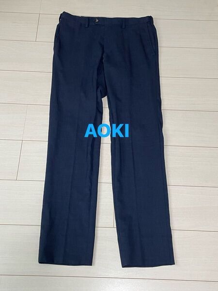 AOKI スラックス 春夏用 ノータック ウエストらくらく ストレッチ サマーウール100% CAFE SOHO