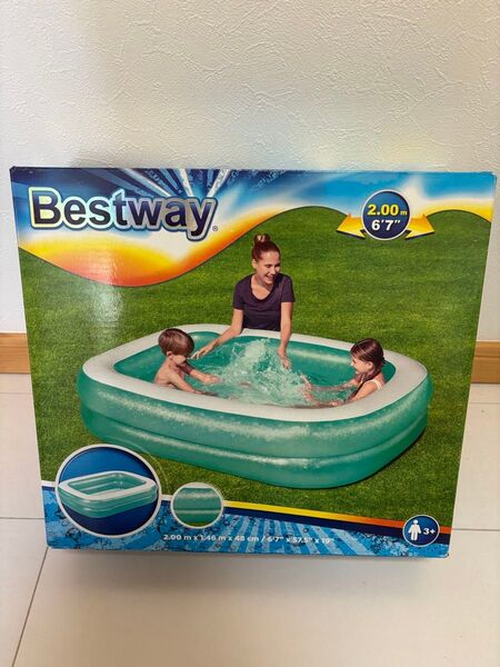 bestway 家庭用 ビニール プール 水遊び 四角 2m 200cm