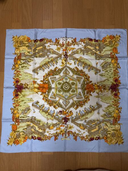 正規品 HERMES エルメス スカーフ カレ90 Au Pays de Cocagne 楽園にて シルク