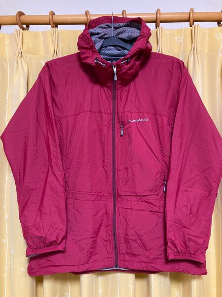 汎用性抜群 モンベル ライトシェルパーカ Women's L レッド ソフトシェル