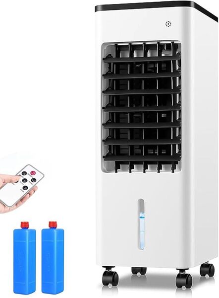 冷風機 冷風扇風機 6L大容量水タンク 3段階風量 自動OFF機能 赤外線リモコン遠隔操作 自動首振り タイマー キャスター