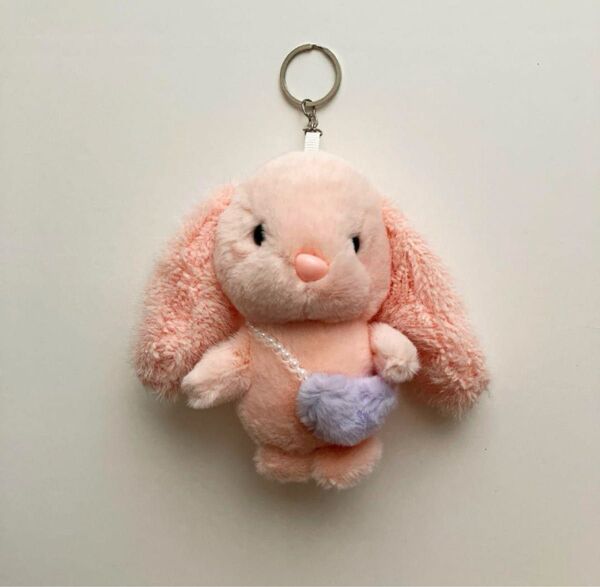 垂れ耳 うさぎ ぬいぐるみ マスコット キーチェーン キーホルダー 未使用品 可愛い キーリング