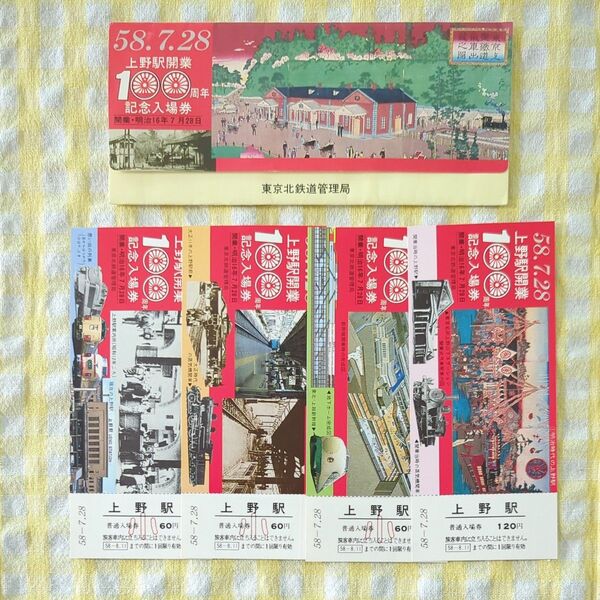 上野駅開業100周年記念入場券・普通入場券セット