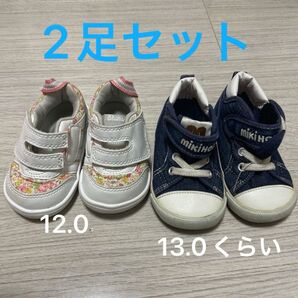ミキハウス ハイカット IFME イフミー 子供用靴 花柄 スニーカー 12.0 ファーストシューズ ベビー branshes