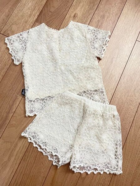 韓国子供服 CAVIARE KIDS 花柄レース セットアップ 100cm