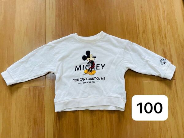 しまむら リトシー ディズニー ミッキー トレーナー 100 ホワイト