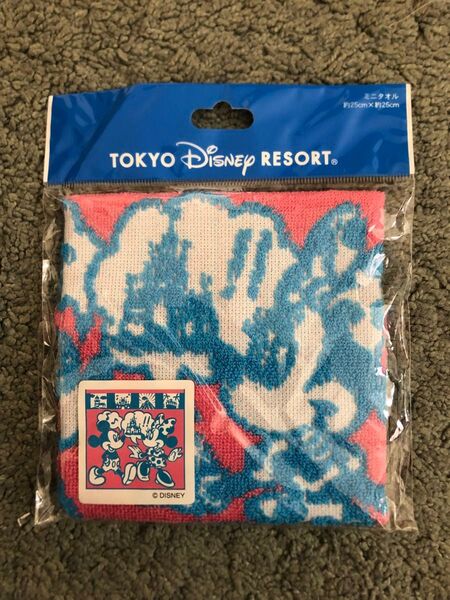 新品 未使用 ディズニー ハンドタオル ミッキー ミニー タオル 25cm×25cm ミニタオル 東京ディズニーリゾート