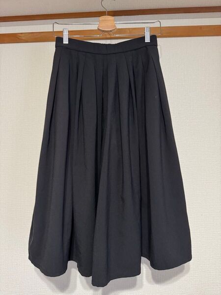フレアスカートに見えるガウチョパンツ(サイズL)黒