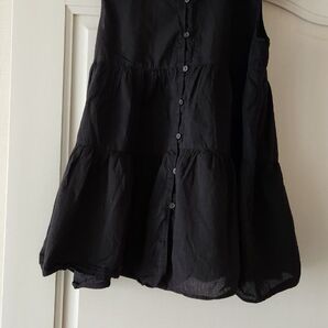 UNIQLO コットンギャザーブラウス ブラック M
