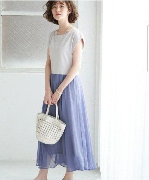 布帛コンビバイカラーワンピース ROPE' PICNIC