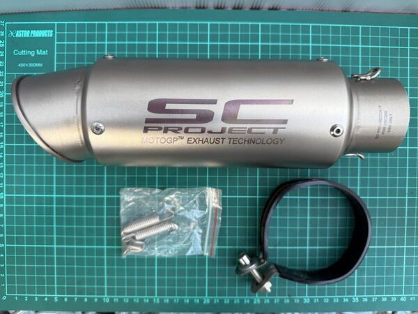 SC PROJECT風 スリップオンマフラー バイク シルバー