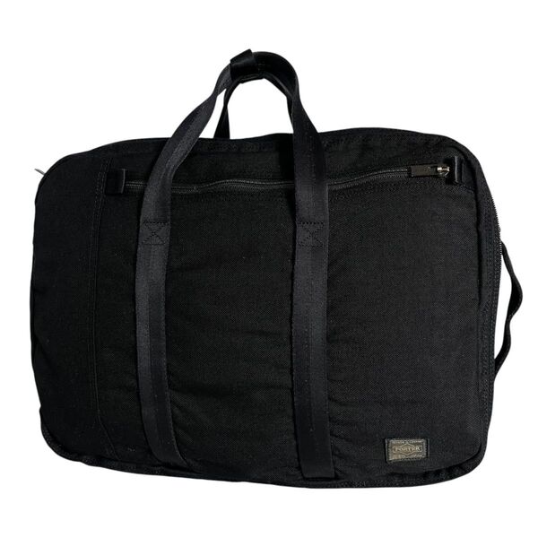 美品 ポーター PORTER ハイブリッドブリーフケース 3wayブラック黒 リュック ビジネスバッグ お出かけ 旅行