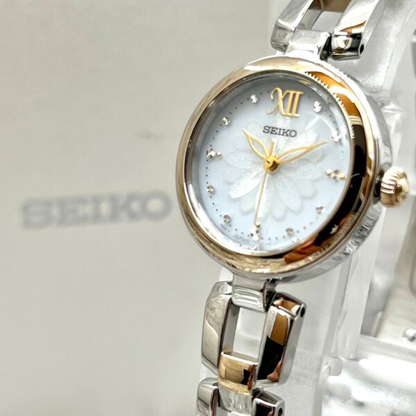 セイコーセレクション SEIKO SWFA196コスモス ソーラー コンビカラー 腕時計 稼働 レディース シルバー ゴールド