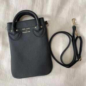 YOUNG OLSEN スマホショルダーバッグ ショルダー レザー ヤングアンドオルセン ブラック ショルダーバッグ 2WAY