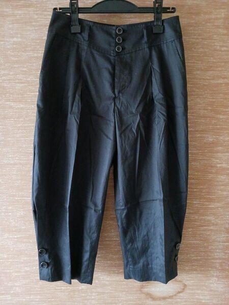 Glass Line 黒クロップドパンツ バルーンパンツ サムエルパンツ