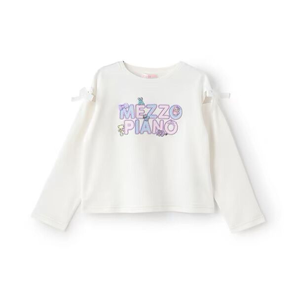 メゾピアノ新品タグ付きぬいぐるみロゴ 長袖Tシャツ130