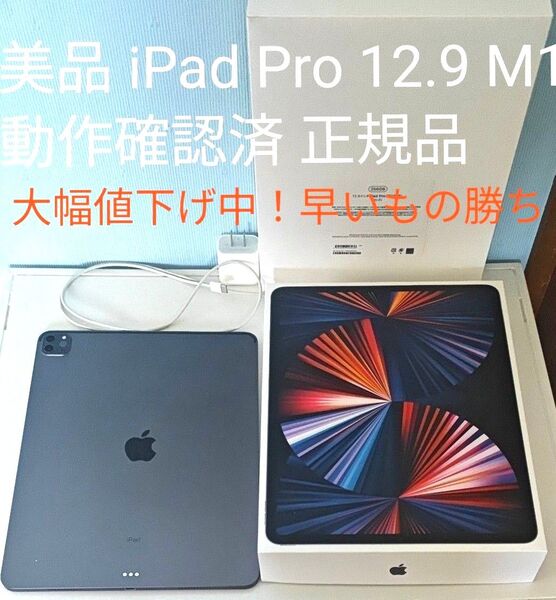 【美品】SIMフリー 傷無し iPad Pro 12.9 第5世代 Wi-Fiモデル 256GB M1 シルバー 動作確認済み