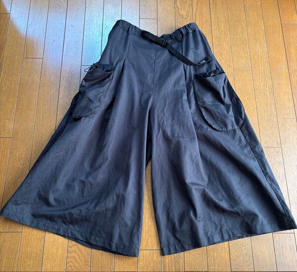 フェリシモ/サニークラウズ 麻混カーゴワイドパンツ ゆったり Lサイズワイドパンツ ガウチョパンツ