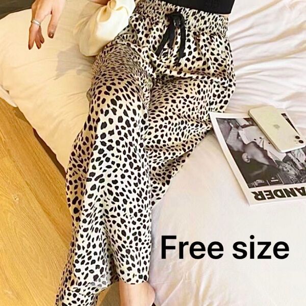 ワイドパンツ テロテロパンツ レディース サラテロ サテン 柄 日除け おしゃれ