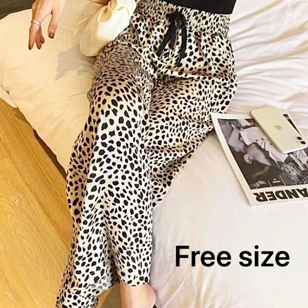 ワイドパンツ テロテロパンツ レディース サラテロ サテン 柄 日除け おしゃれ