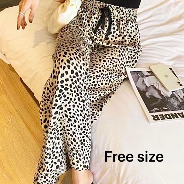 ワイドパンツ テロテロパンツ レディース サラテロ サテン 柄 日除け おしゃれ