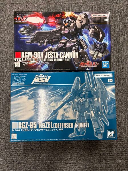 2体未組立バンダイ 1/144 HGUC RGZ-95 リゼル(ディフェンサーbユニット) ジェスタキャノンプレバン限定