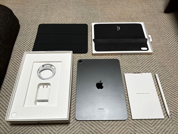iPad Air(第5世代)+純正カバー(Smart Folio)+Apple Pencil(第2世代)セット! MM9C3J/A
