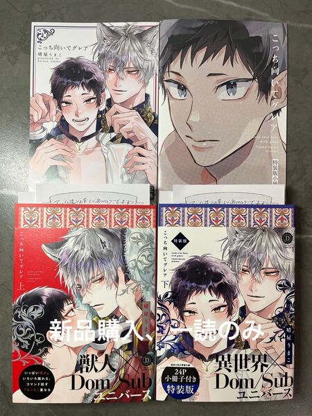 BL新刊 晴屋うまこ こっちむいてグレア 上 下 特装版小冊子 アニメイト連動特典リーフレット付き 美品