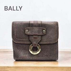 BALLY 二つ折りWホック財布 ブラウン系502471