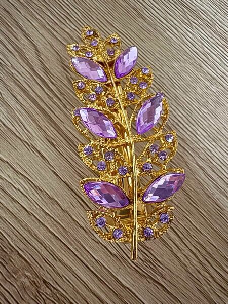クーポンでさらにお得に!キラキラ 紫色系バレッタ ヘアアクセサリー 上品 髪飾りエレガント