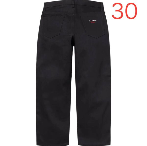【新品未使用】Supreme Rigid Baggy Black Selvedge Jean 30