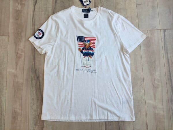 XL 新品!ラルフローレン ポロベアー ポロベア POLO BEAR パリ オリンピック Tシャツ TEAM USA 白 ホワイト