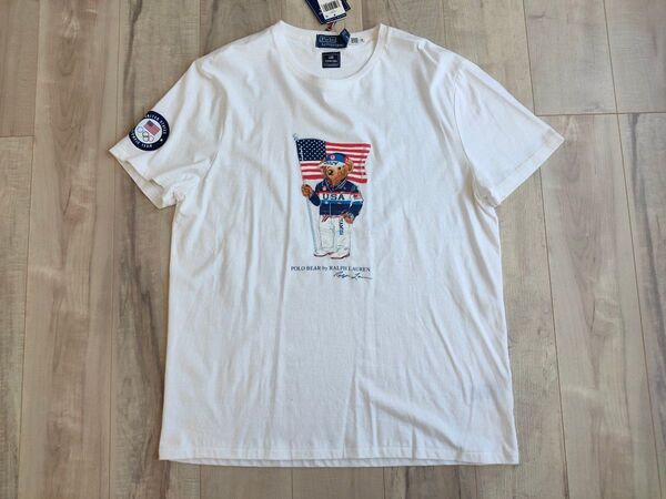 XXL 新品!ラルフローレン ポロベアー ポロベア POLO BEAR パリ オリンピック Tシャツ TEAM USA 白