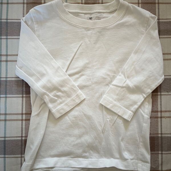 無印 MUJI Tシャツ カットソー 長袖 ホワイト