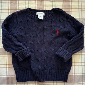 ラルフローレン POLO RALPH LAUREN セーター ケーブルニット キッズ コットン 紺
