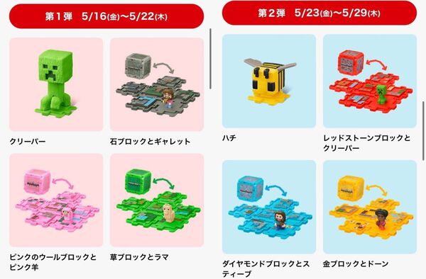 ハッピーセット マイクラ 第1弾 第2弾 全8種類コンプリートセット マクドナルド マインクラフト