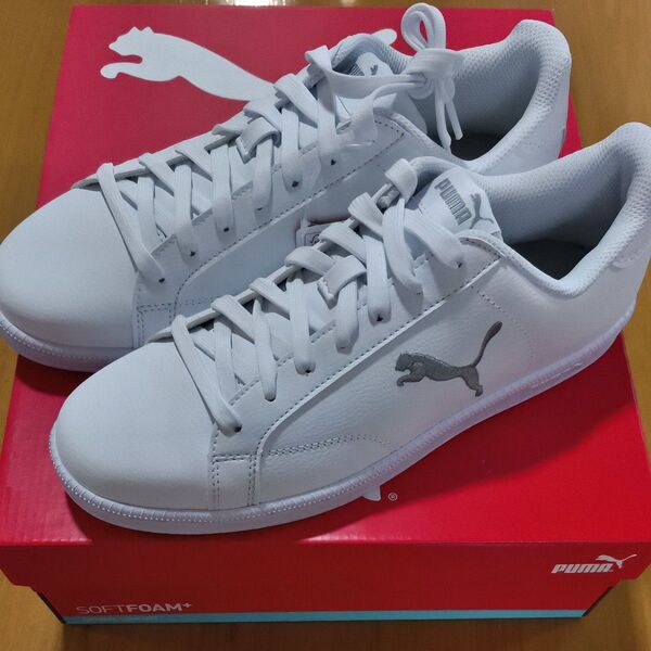 PUMA スマッシュキャット L ホワイトxシルバー 27cm