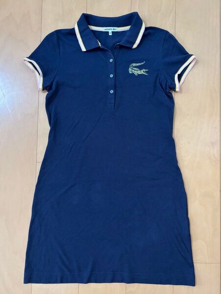 LACOSTE ラコステ ポロ ワンピース ミニ ネイビー ワニロゴ